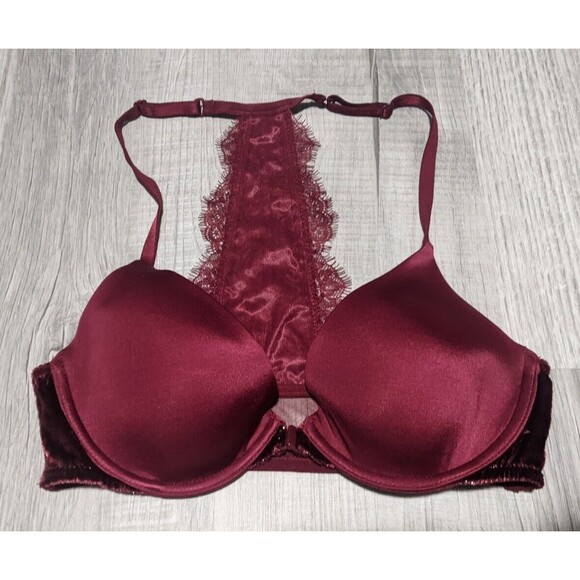 Victoria's Secret Bra Very Sexy Lightly Lined Plunge 32C Purple Racerback - Picture 1 of 6